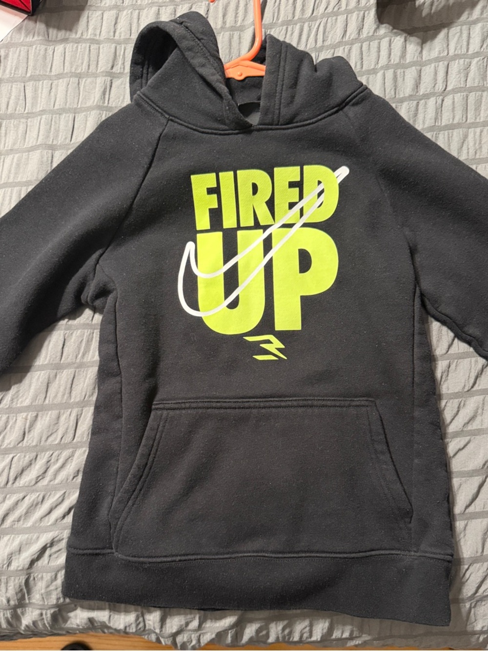 Nike Black Hoodie with Neon Yellow Graphic